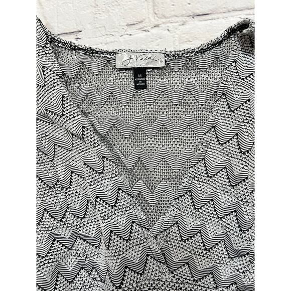 J Valdi Chevron Beach Pool Cover up Black White Mesh Size Medium - Picture 3 of 5